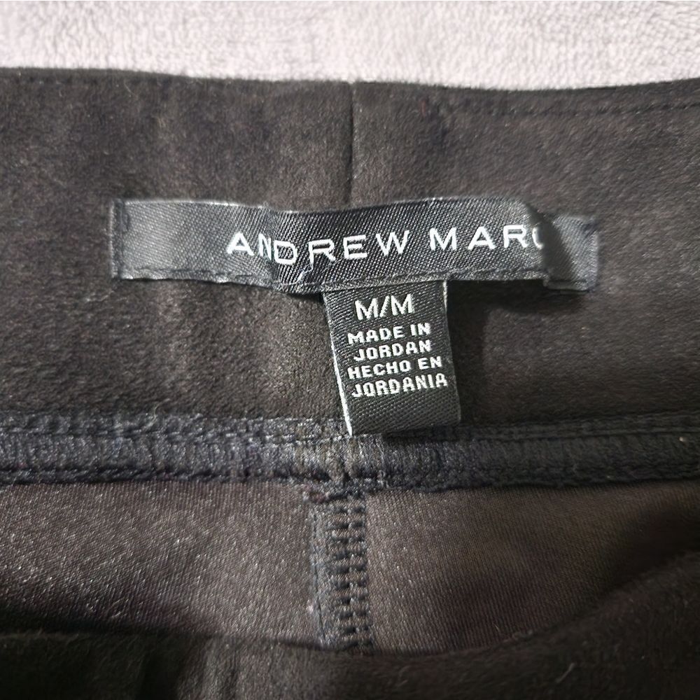 Women's Andrew Marc Black Velvet Stretchy Comfy Dressy Pants Medium - Picture 3 of 7